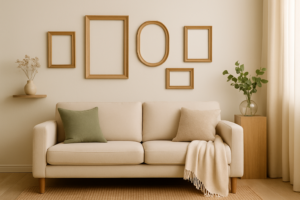 Molduras vazias na decoração: como usar nas paredes com charme e economia