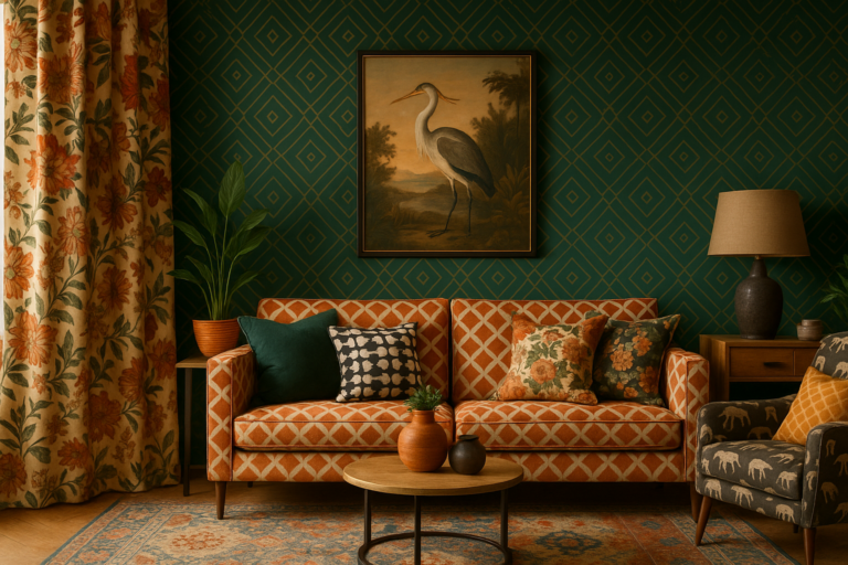 Mistura de padrões na decoração: florais, fauna e geométricos