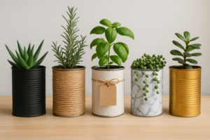 Vasos com latas reaproveitadas: como fazer