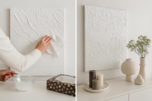 Quadro abstrato com textura: como fazer arte com lenços de papel