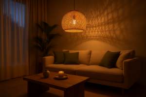 Luminárias de palha: calor e acolhimento no ambiente