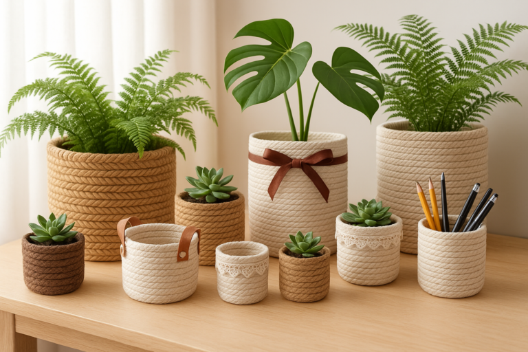 Cachepôs de corda: como fazer e decorar