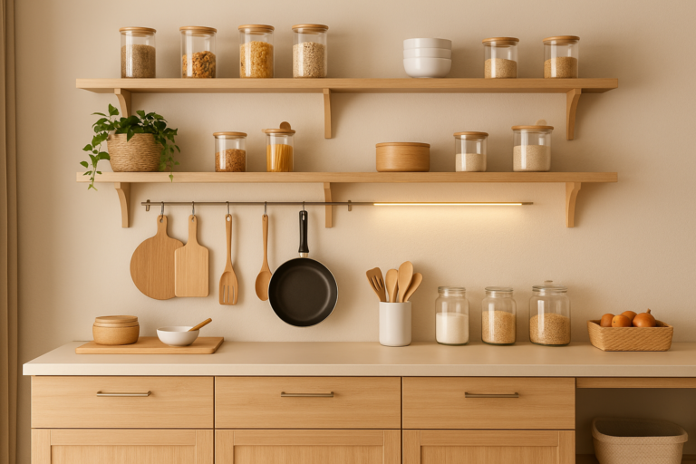 Organização criativa para cozinha sem despensa