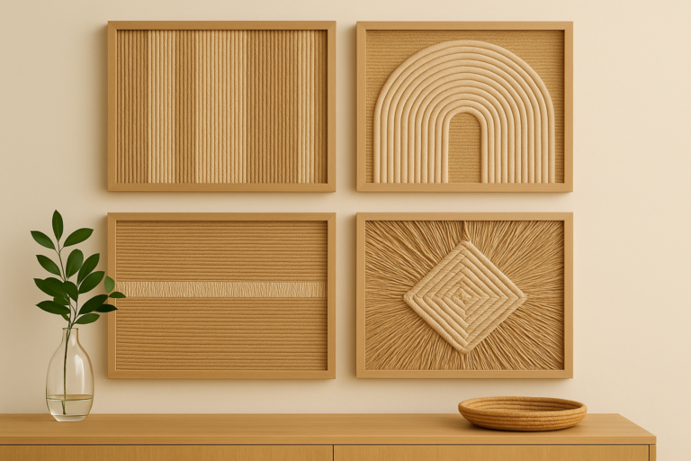 Quadros decorativos com fibras naturais: passo a passo para fazer