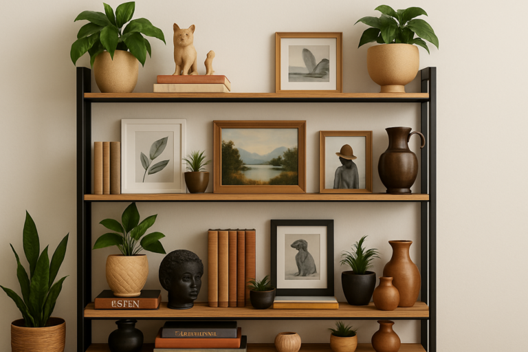 Livros plantas e objetos decorativos: como misturar com estilo